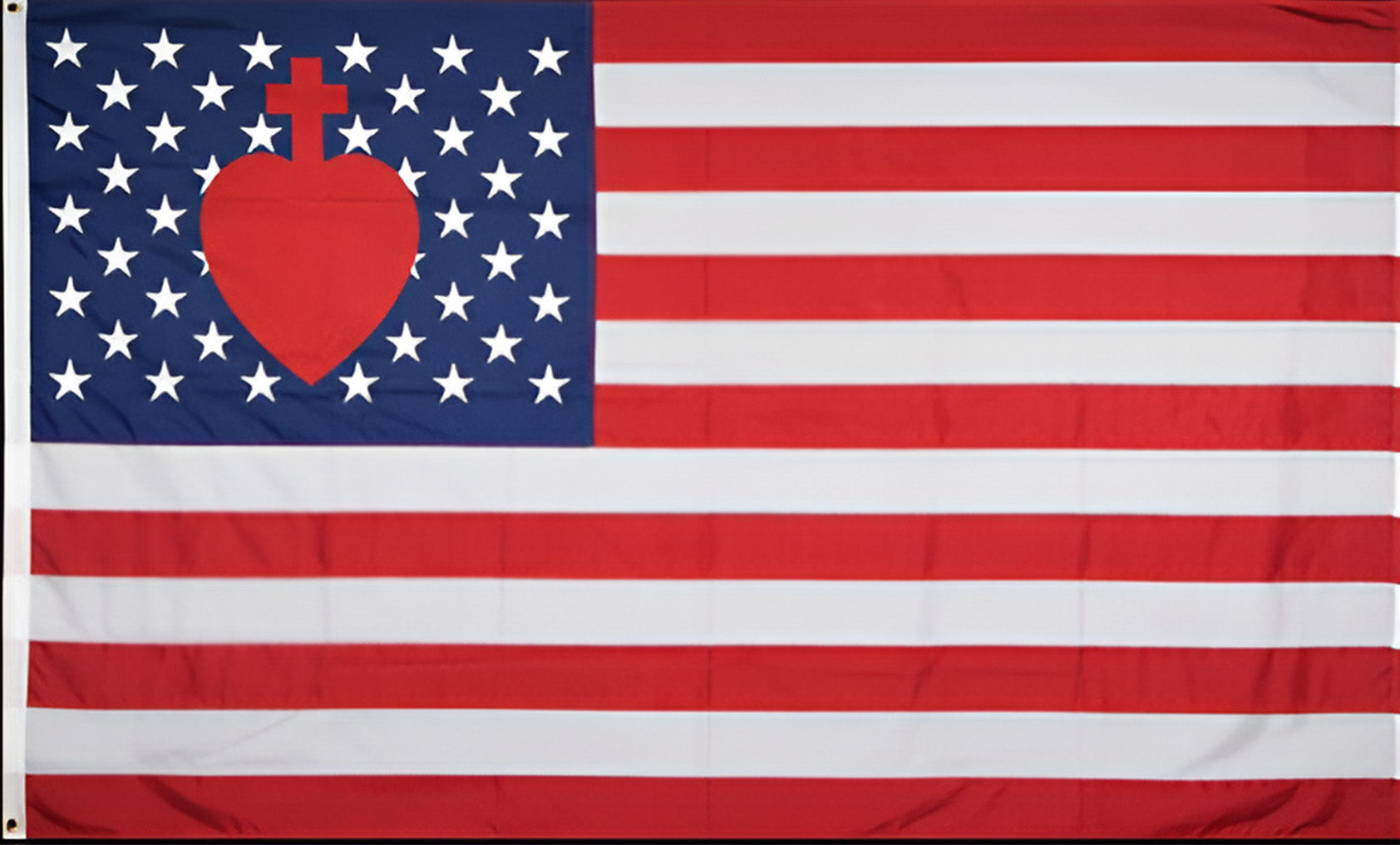 US Flag with Sacred Heart